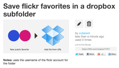 IFTTT Flickr-Dropbox